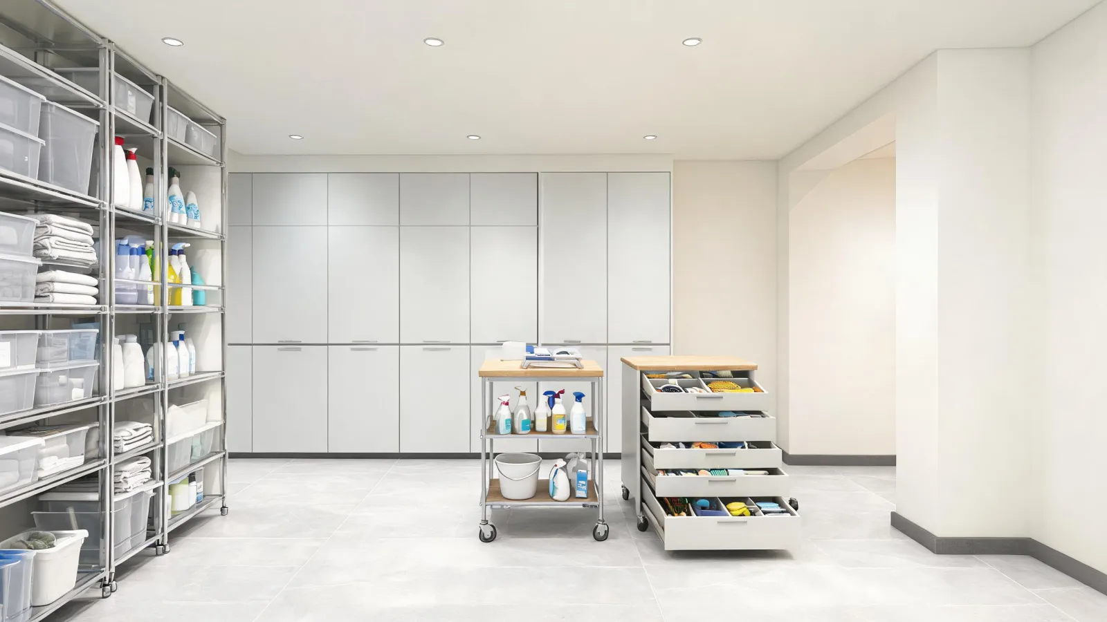 Organized modern utility room