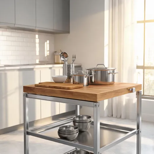 Acacia kitchen cart